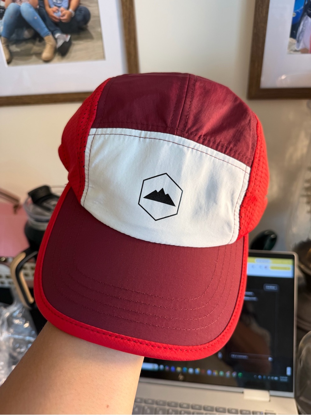 Outdoor Research Cap Hat Red and White Mountain Seekers Adjustable Strap Back